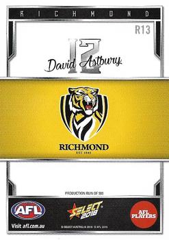 2018 Select AFL Club Team Sets - Richmond Tigers #R13 David Astbury Back